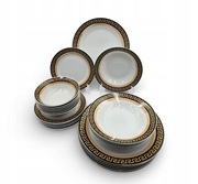 Piękny Zestaw obiadowy 24 elementy dla 6 osób Grecki Motyw/Versace