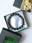 Bransoletka z LAWY WULKANICZNEJ I JADEITU