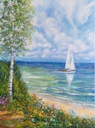 Morze w Chłapowie, olej na płótnie 40 x 30 cm