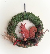 wianek wieniec na drzwi jesienny wiewiórka jesien 34 