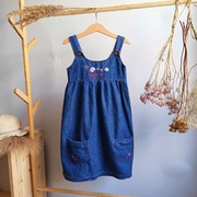 Sukienka jeansowa na szelkach 116 jeans szelki haftowana wygodna 