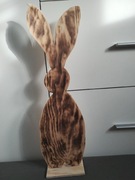 Zając duży opalane drewno 60 cm 