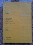 Teksty dwumiesięcznik nr 54 (6/1980) Metafora (Ricoeur, Balcerzan i inni)
