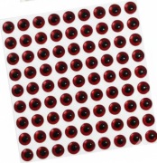 Oczy 3D na woblery CZERWONE 100 szt. 3-9mm