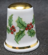 Naparstek Kolekcjonerski Porcelanowy Merry Christmas - świąteczna Jemioła