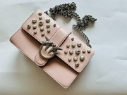 pinko love leather pearls tracolla pink 