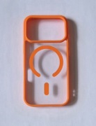 Etui/case przezroczyste z pomarańczowymi elementami i MagSafe iPhone 17 pro