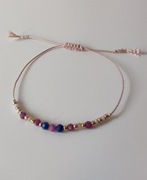 Bransoletka przyjaźni z lapis lazuli, opalem różowym i rubinem 