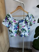 Kwiatowa krótka bluzka crop top H&M Divided L