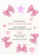 ZAPROSZENIE NA ROCZEK -10szt personalizowane zaproszenia dla dziewczynki