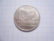 Polska moneta 100 zł złotych 1990 stan