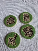 Ceramiczny magnes leśne zwierzęta, rękodzieło 