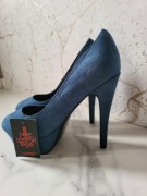 Wysokie niebieskie szpilki MTNG Zalando Nowe rozmiar 36 na platformie