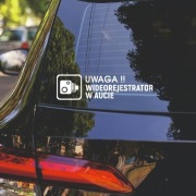 TOP Naklejka 2023, UWAGA wideorejestrator w aucie!