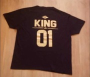 T-Shirt męski ze złotym nadrukiem na plecach XXL