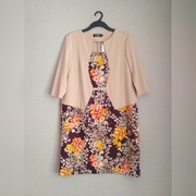 Elegancka Sukienka Koktajlowa Kwiaty Żakiet 46 3XL