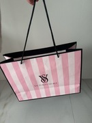 Victoria’s Secret różowa torba torebka prezentowa czarne Logo 28/23/13 cm