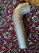 Kolano żaroodporne fi 130mm, blacha 0,8 mm z rurą żaroodporną dł. 320 mm,