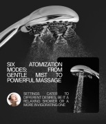 Słuchawka prysznicowa 6 trybów natrysku przyłącze G1 Srebna