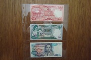 Indonezja zestaw banknotów 3 sztuki stan 1