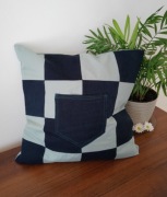 Poszewka na poduszkę patchwork denim bawełna 
