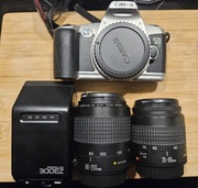 Canon EOS 500N + 2 obiektyw + lampa + etui