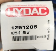 Filtr olejowy HYDAC 1251205 0025 S 125 W 