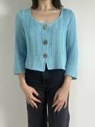 Niebieski kardigan na duże guziki rozm. S/M Best Off