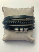 Bransoletka Męska Skórzana Ręcznie Pleciona czarna