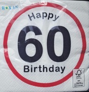 Serwetki papierowe na 60 urodziny Happy 60 Birthday 20szt