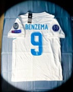 (M) Benzema #9 Real Madrid 2017/2018 Nowa Biała Domowa Koszulka Sportowa