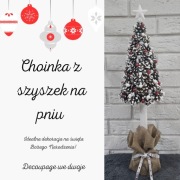 Choinka z szyszek na pniu 60 cm dekoracja święta drzewko z szyszek LED