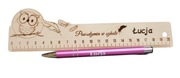 Linijka drewniana+ długopis,upominek dla ucznia,pasowanie,zakończenie roku 