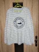 71 Jasno niebieska bluza z kapturem w paski rozmiar L