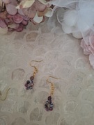 Kolczyki handmade srebro z naturalnych kamieni jaspis granat 