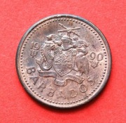 1  Cent  1990  r -     Barbados    Trójząb   