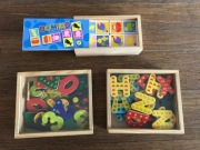 Zabawka edukacyjna , litery magnetyczne , cyfry magnetyczne domino