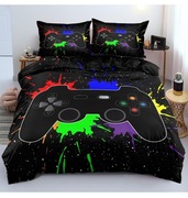 Pościel  Gamer 135x200cm poszewka na poduszkę 80x80cm konsola pad 