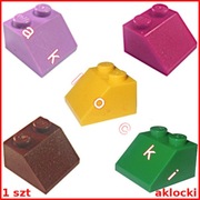 LEGO 3039 SKOS 45 2x2 śred.lawendowy Magenta j.pomarańczowy zielony brązowy