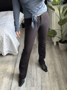 Spodnie Weekday M 38 office minimal eleganckie czarne rozsuwane nogawki