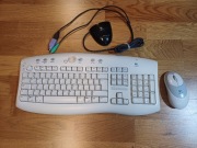 RETRO Klawiatura i Mysz bezprzewodowe Logitech PS2