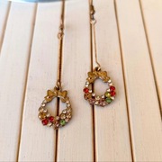 Kolczyki kolorowe kryształki kokardka wiszące bow women circle hook earings