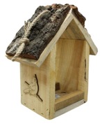 Karmnik Dla Ptaków Drewniany z Zawieszką 29x26x14 cm