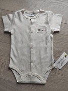 Body niemowlęce zapinane, kremowe, krótki rękaw 74