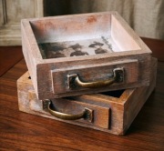 Szufladka Vintage Loft 15x15 cm – na biżuterię świecę drobiazgi dwa wzory