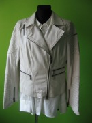 kurtka skórzana biała ramoneska motocykl MILESTONE