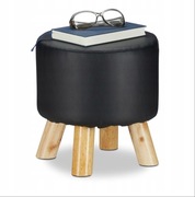 Pufa tapicerowana taboret czarny NOWY