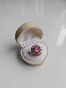 Złoty pierścionek z różowym turmalinem próba 585