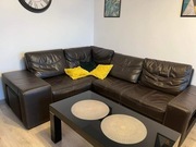 Kanapa sofa narożnik skórzany z funkcją spania 