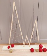 Choinka drewno + sznurek na święta na prezent 